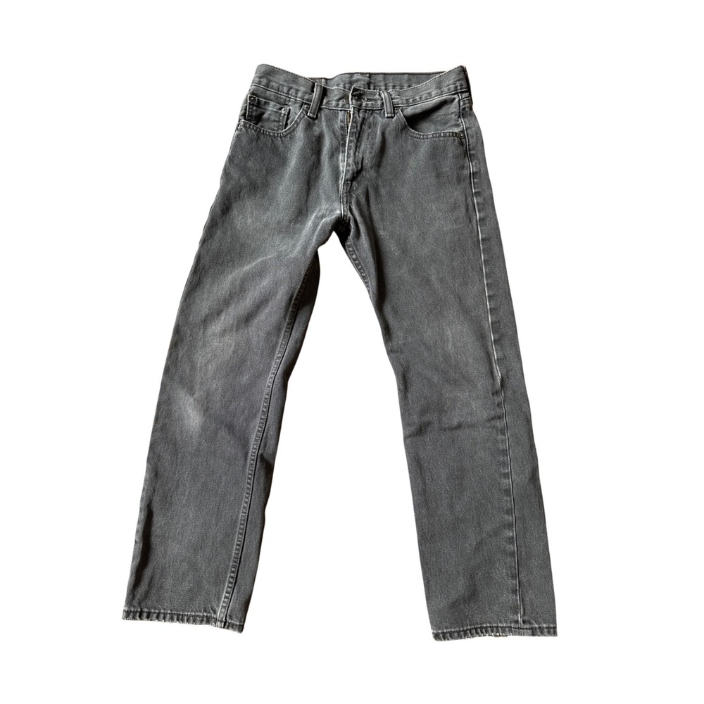 Levis 505 Regular Fit Straight Leg Jeans Faded Black Denim W30 L29 Womens